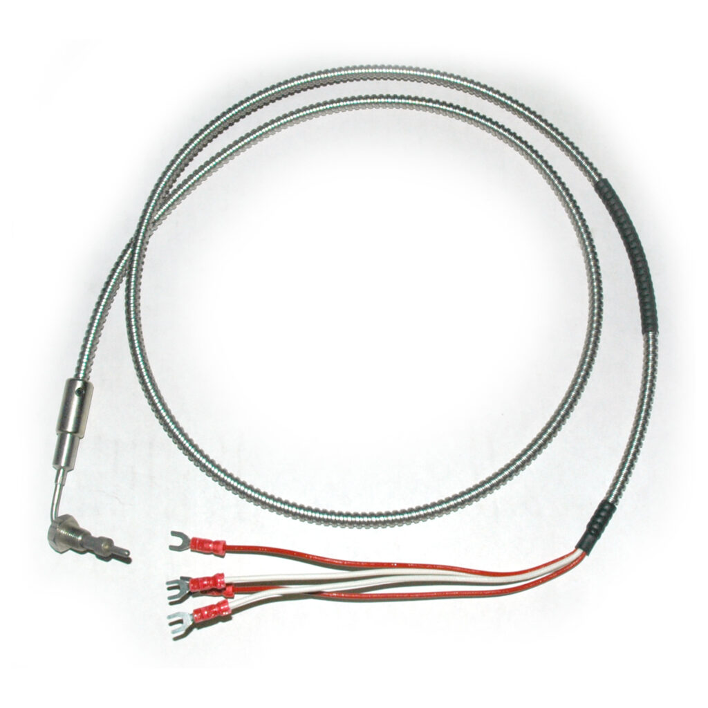 Thermocouple, Direct Melt Style B, Type J, SS Tip, 48" Leads, 3/8"-24 Thread, Grounded