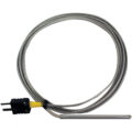Thermocouple Sensor, 3″ Straight Probe with 60″ Flexible Armored Leads and Attached Mini Plug