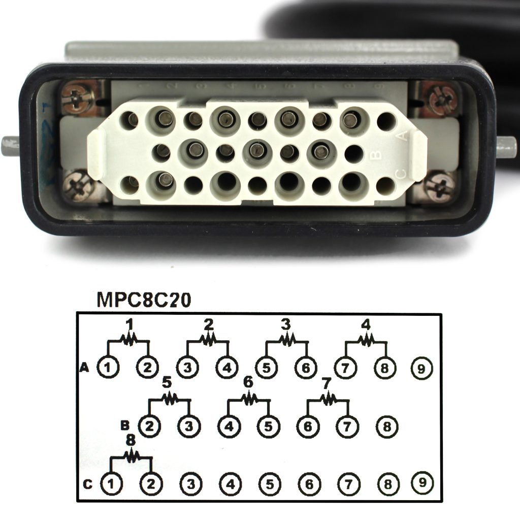 Mold Power Cable for 8-Zone Mold Temperature Control System, 20' Length