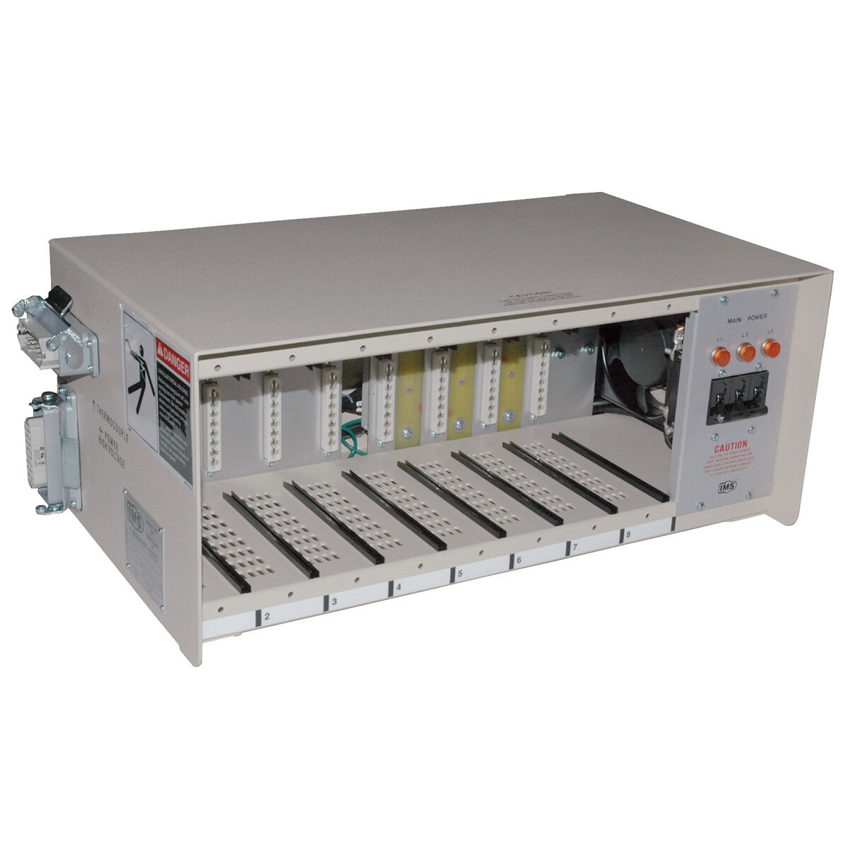 Mainframe Housing for 8-Zone Temperature Control System, 15 Amps Per Zone, Wired 240/120/60/3 - Image 1