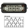 Mold Power Cable for 12-Zone Mold Temperature Control System, 20′ Length