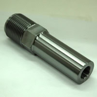 Hot Melt RT Nozzle Body, 6.25" (7" with Tip), 1-3/4"-8 Thd, 1-1/4" RO with 3/8"-24 Hot Melt T/C Hole