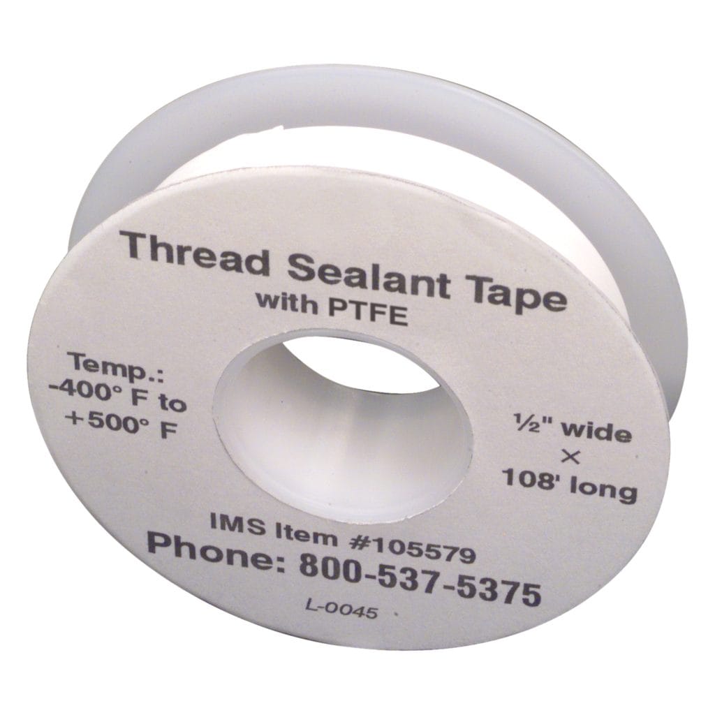 Pipe Thread Tape, 3.5Mils, 1/2" Wide, 36 yds