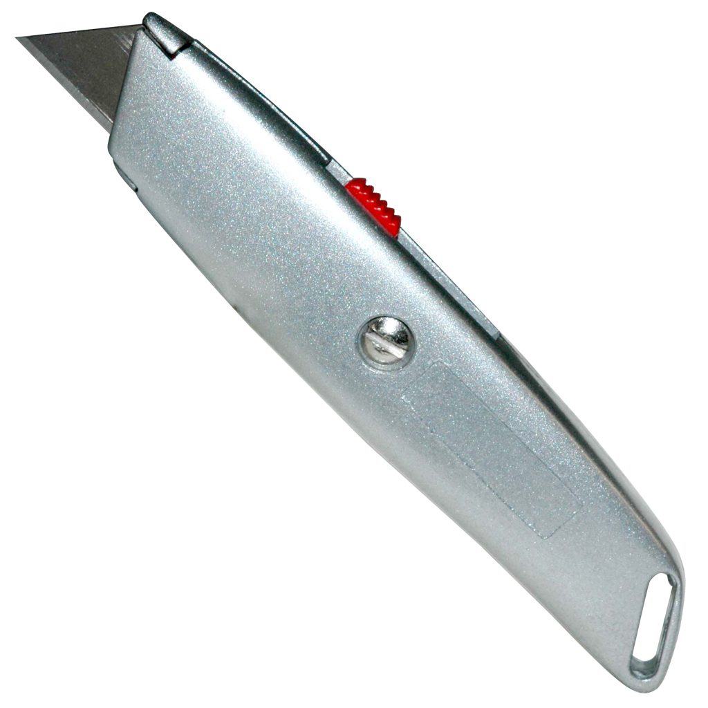 Utility Knife, Retractable Blade, 6-7/8" Lg