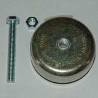 Machine Leveling Mounting Pad, 3-1/8" Diameter 1-1/2" High. Includes 3/8"-16 x 3" Bolt.