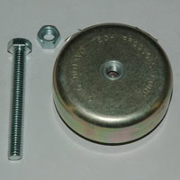 Machine Leveling Mounting Pad, 3-1/8" Diameter 1-1/2" High. Includes 3/8"-16 x 3" Bolt.