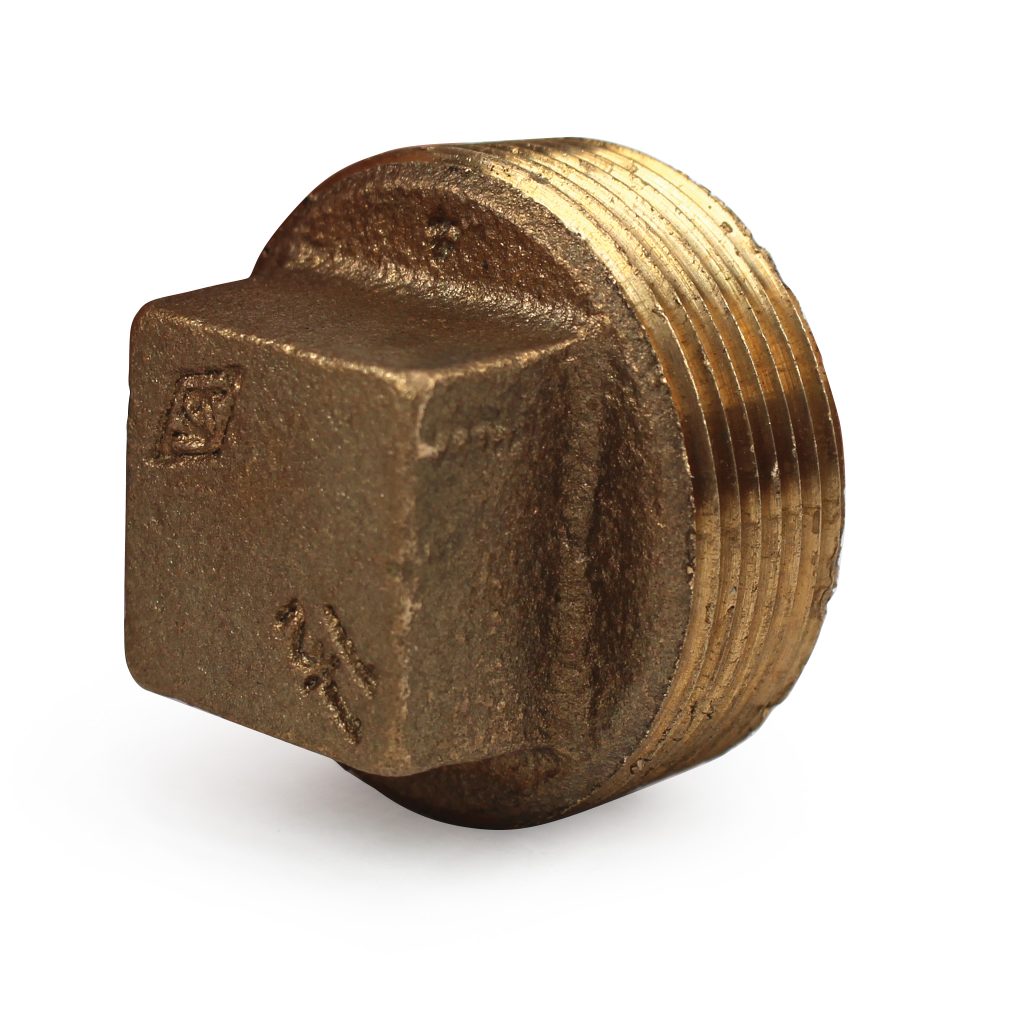Plug, Square Head, Cored, 2" NPT, Bronze