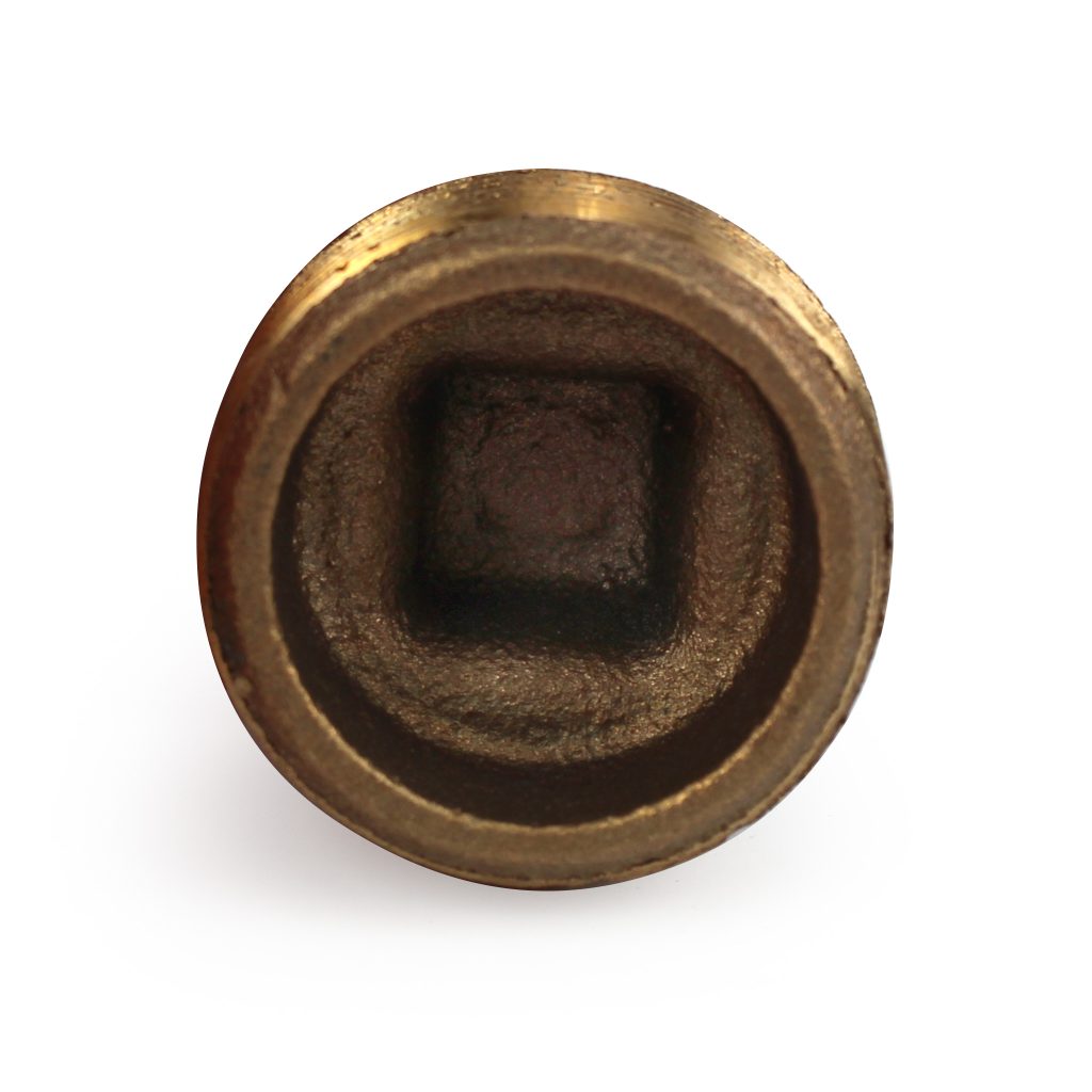 Plug, Square Head, Cored, 1-1/2" NPT, Bronze