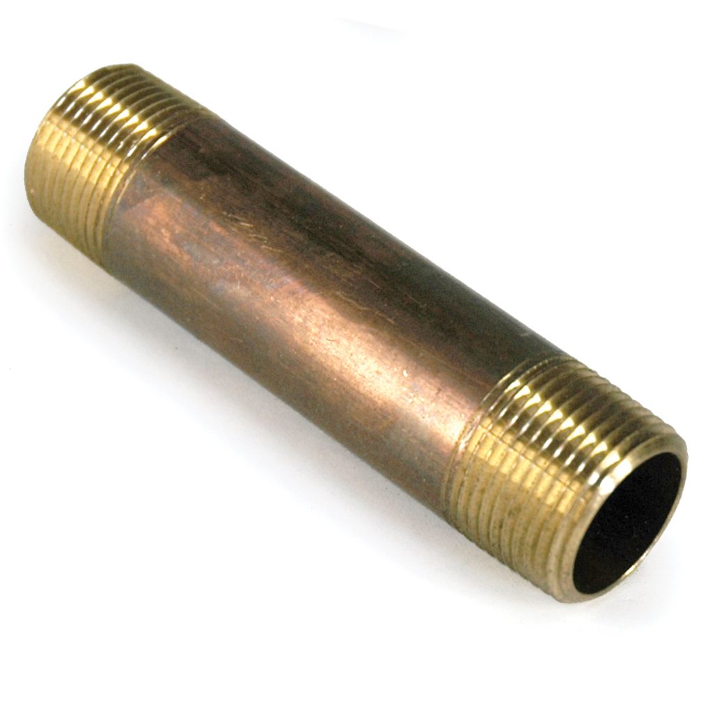 Pipe Nipple, 3/4" NPT, 4" Length, Brass