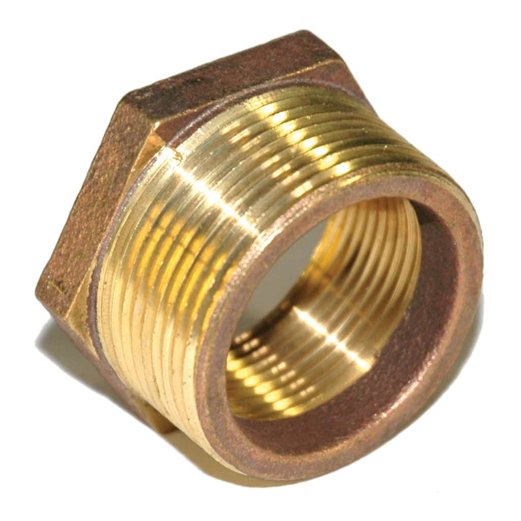 Bushing, Hex, 1-1/2" x 1-1/4" NPT, Bronze