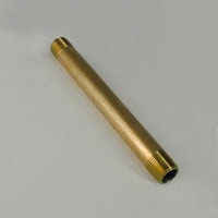 Pipe Nipple, 3/8" NPT, 6" Length, Brass