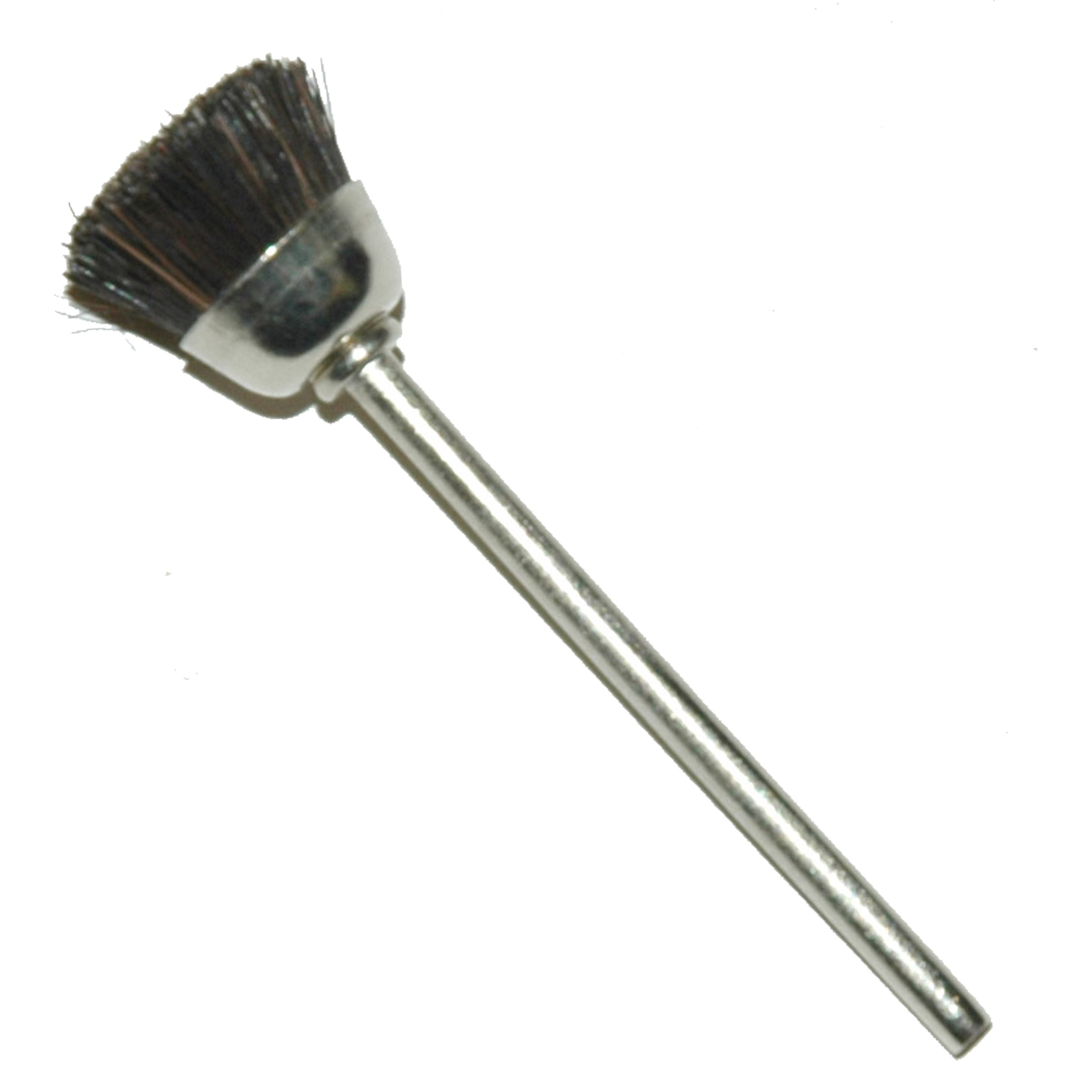 Cup Polishing Brush, 1/2" Diameter x 5/16" Trim Length x 3/32" Diameter Shank, Hard Bristles - Image 1