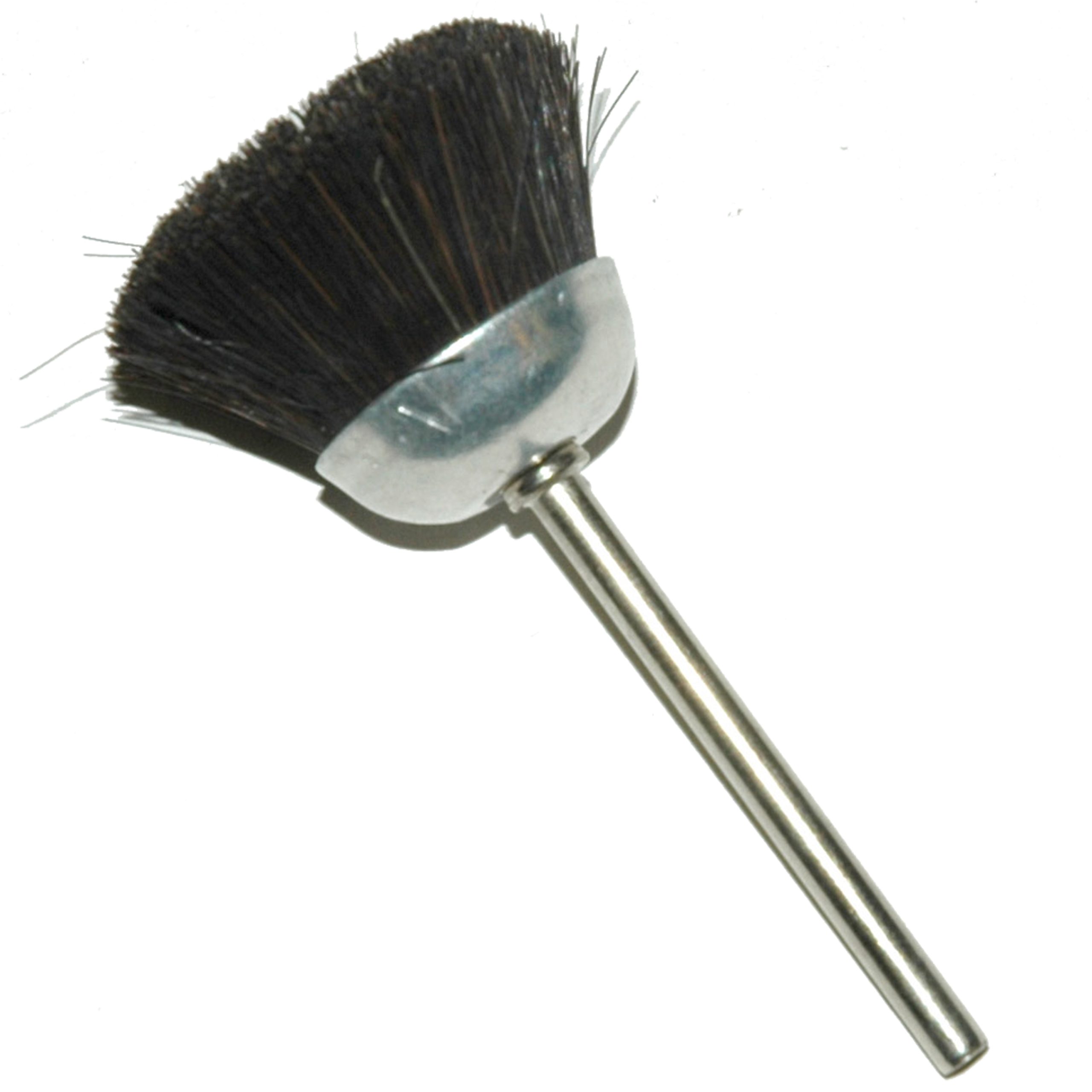 Cup Polishing Brush, 1" Diameter x 17/32" Trim Length x 1/8" Diameter Shank, Hard Bristles - Image 1