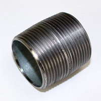 Pipe Nipple, 1-1/4" NPT, Close, Galvanized Steel