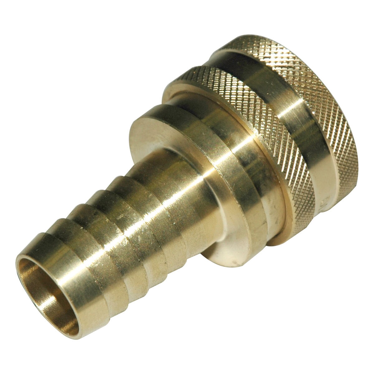Coupler, ST Series, 1" Body, 1" Hose Barb Straight, Brass - Image 1