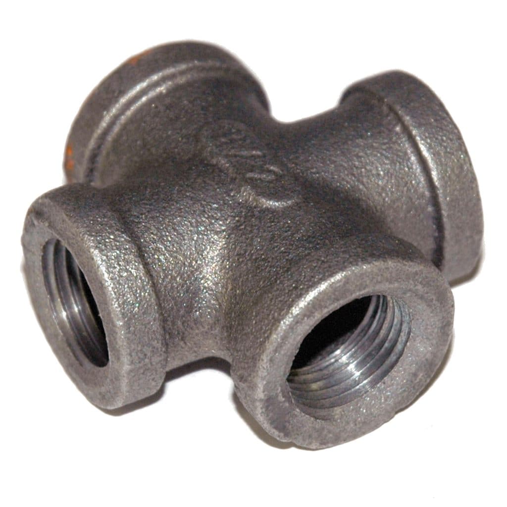 Cross, 1-1/2" NPT, Black Steel