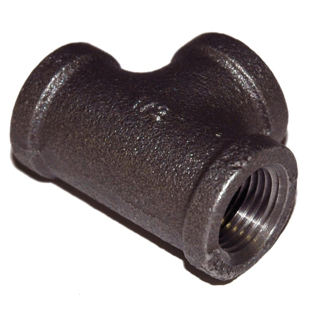 Tee, 1/4" NPT, Black Steel
