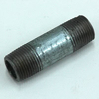 Pipe Nipple, 3/8" NPT, 2" Length, Galvanized Steel