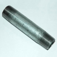 Pipe Nipple, 1/2" NPT, 3-1/2" Length, Galvanized Steel