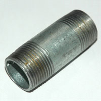 Pipe Nipple, 1" NPT, 3" Length, Galvanized Steel