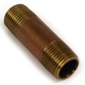 Pipe Nipple, 1/2" NPT, 2-1/2" Length, Brass - Image 2