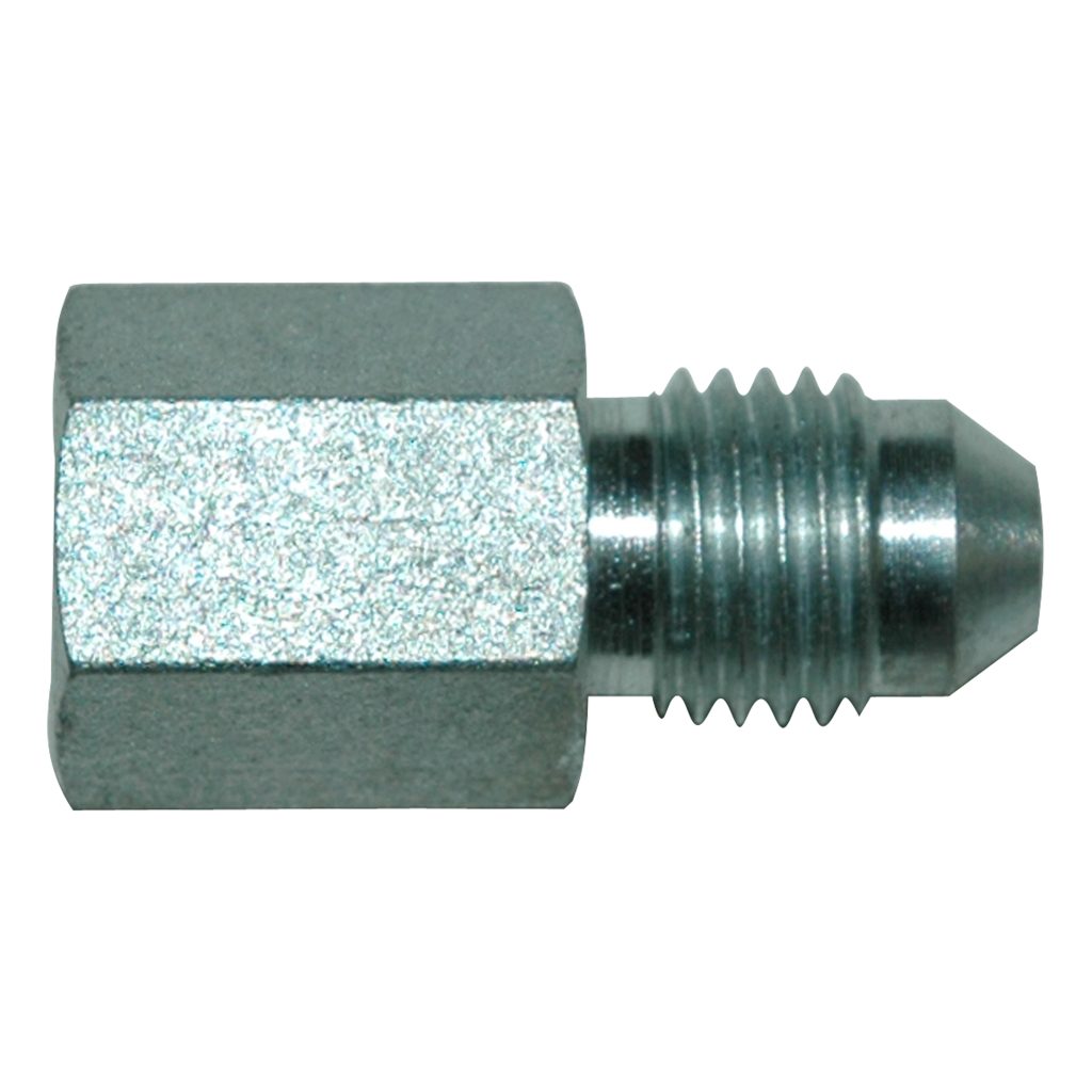 Adapter Fitting, Male JIC x Female Pipe Thread, 7/16"-20 Male JIC 37 Degree Flare x 1/8" Female NPT