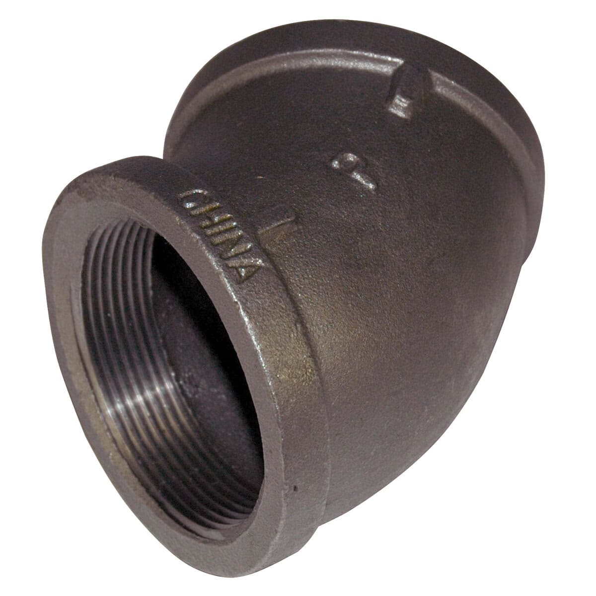 Elbow, 45 Degree, 1" NPT, Black Steel - Image 1