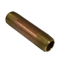 Pipe Nipple, 1/8" NPT, 1-1/2" Length, Brass