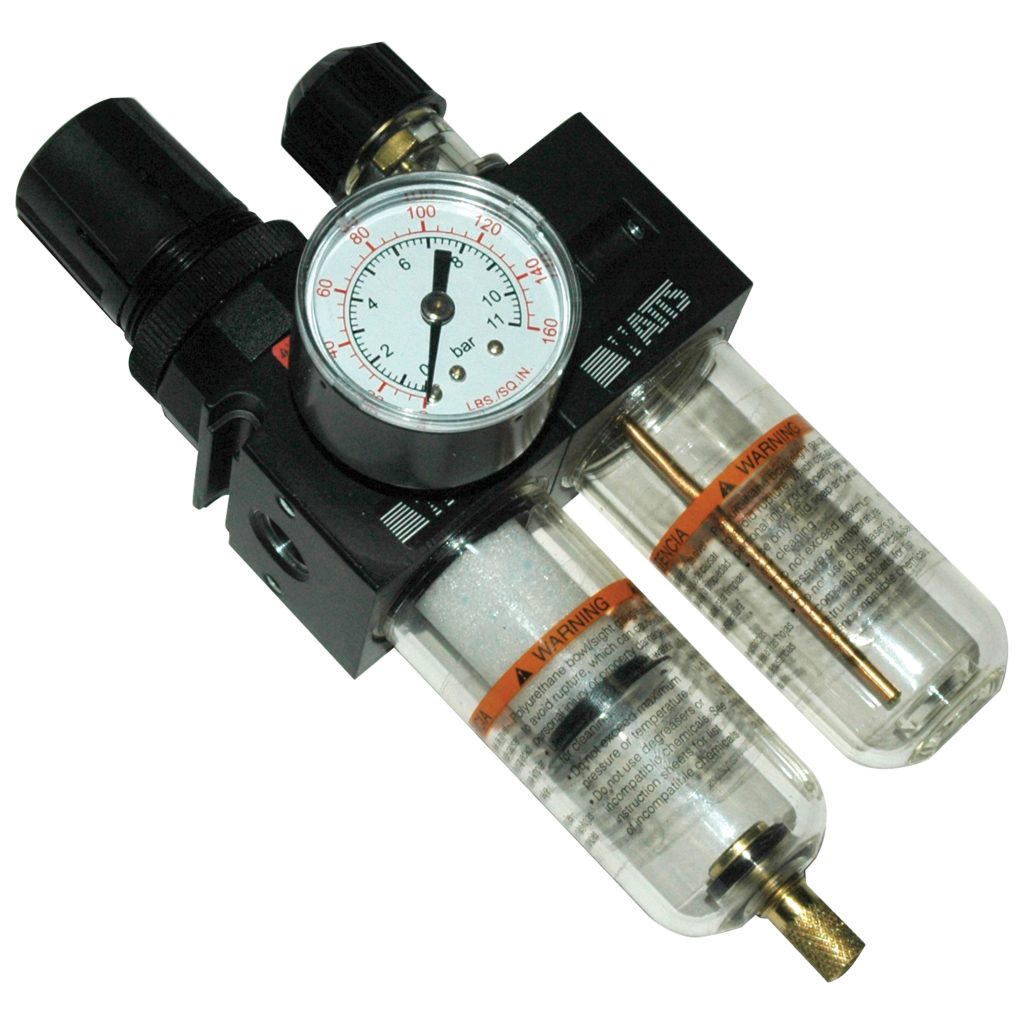 Air Line Filter, Oiler and Regulator Assembly.