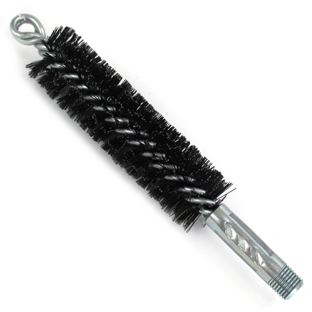 Brush, Heavy Duty Barrel, 1-1/4" OD, High Carbon Steel, Double Stem And Spiral