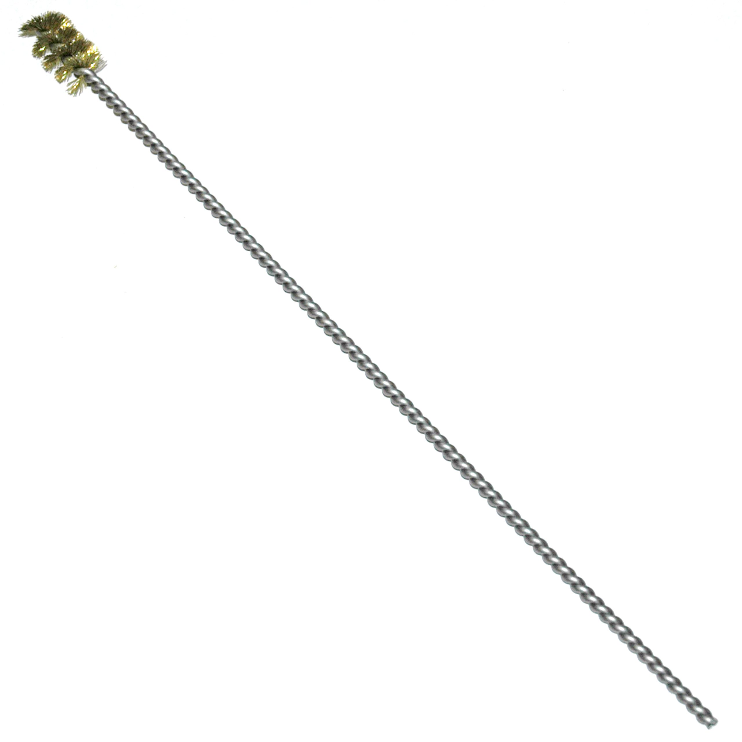 Brass Bristle, Power Driven (Single Spiral) Tube Brush, 5/8" Brush Diameter, 12" Length - Image 1