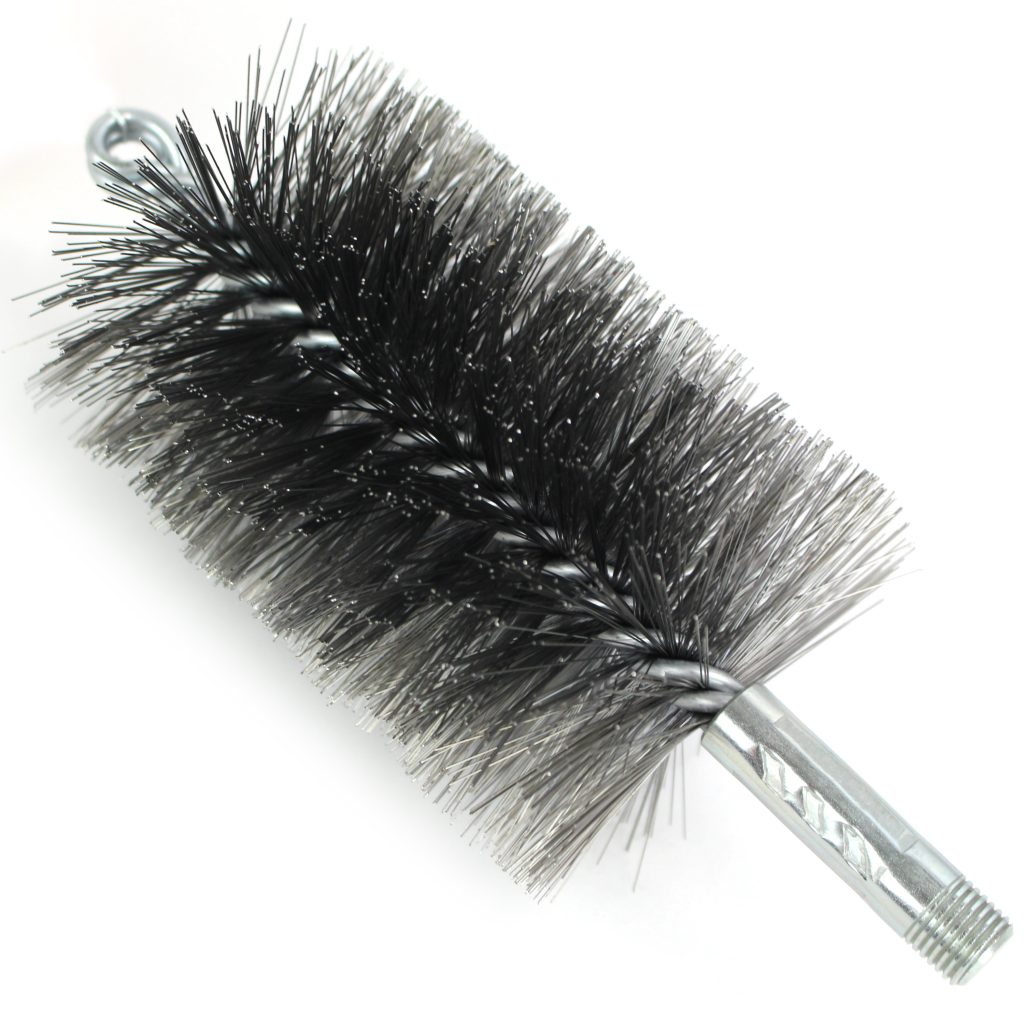 Brush, Heavy Duty Barrel, 80mm OD, High Carbon Steel, Double Stem And Spiral