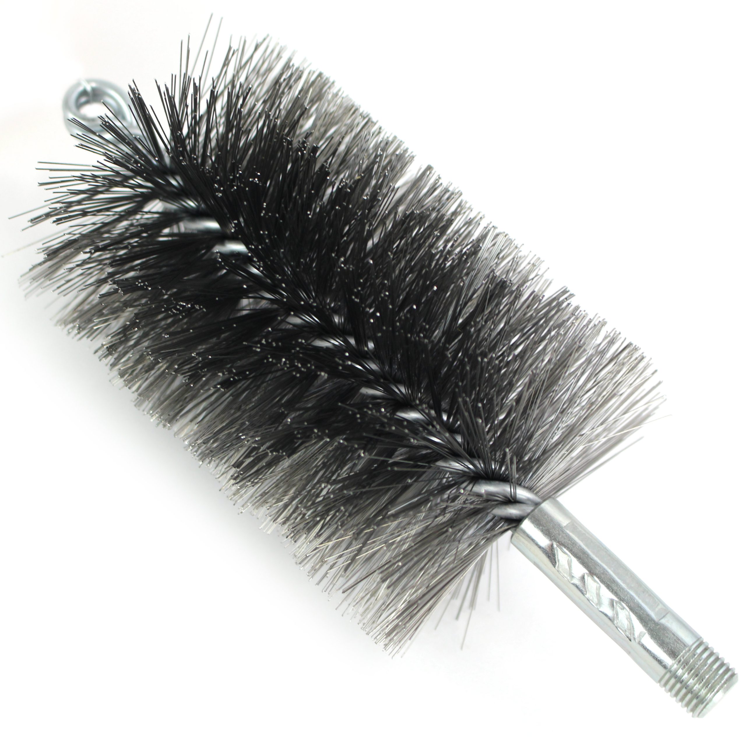 Brush, Heavy Duty Barrel, 80mm OD, High Carbon Steel, Double Stem And Spiral - Image 1