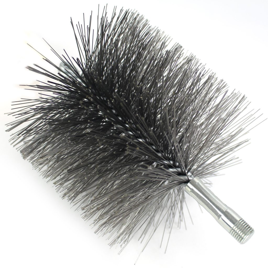 Brush, Heavy Duty Barrel, 5-1/4" OD, High Carbon Steel, Double Stem And Spiral