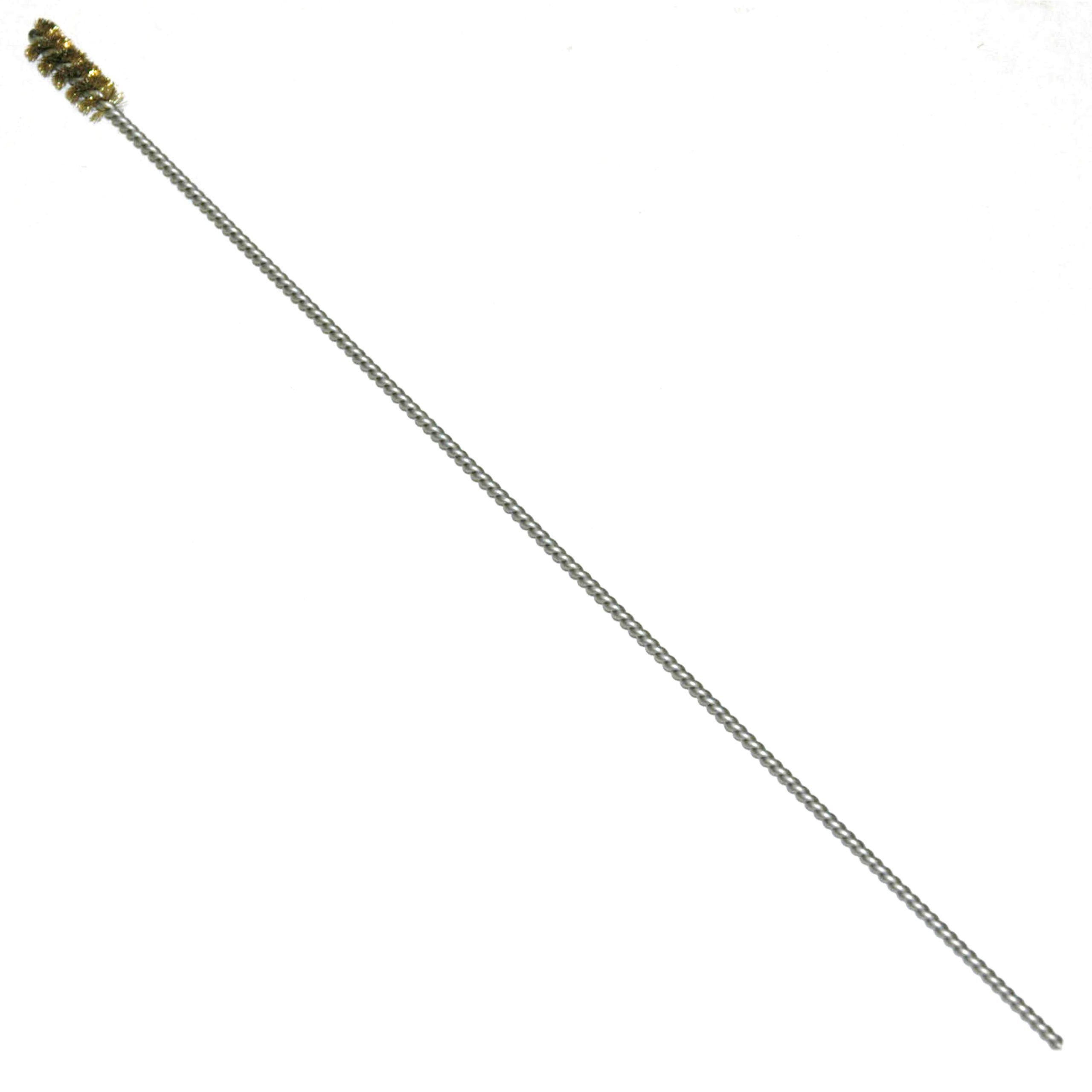 Brass Bristle, Power Driven (Single Spiral) Tube Brush, 3/8" Brush Diameter, 12" Length - Image 1