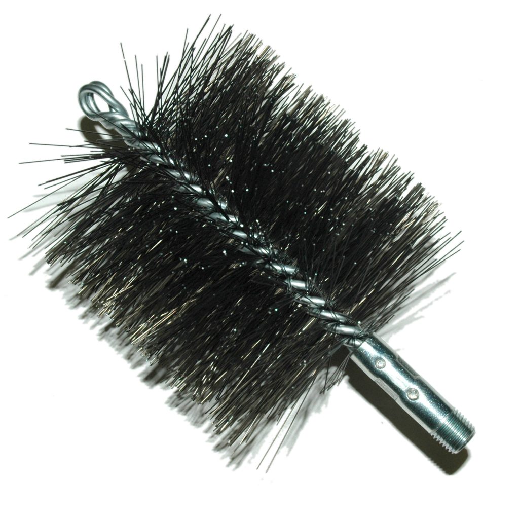 Brush, Heavy Duty Barrel, 4-1/2" OD, High Carbon Steel, Double Stem And Spiral