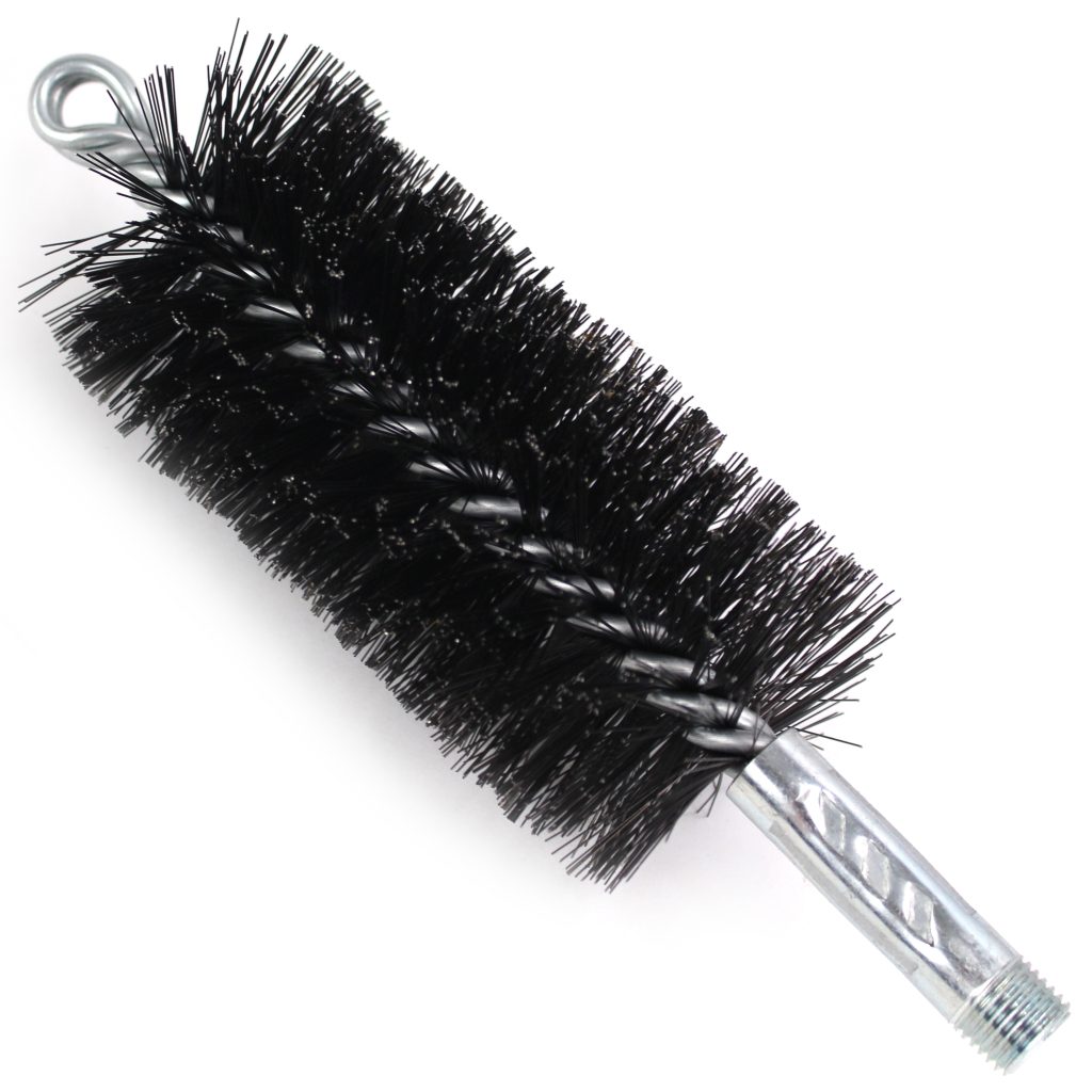 Brush, Heavy Duty Barrel, 2-1/4" OD, High Carbon Steel, Double Stem And Spiral