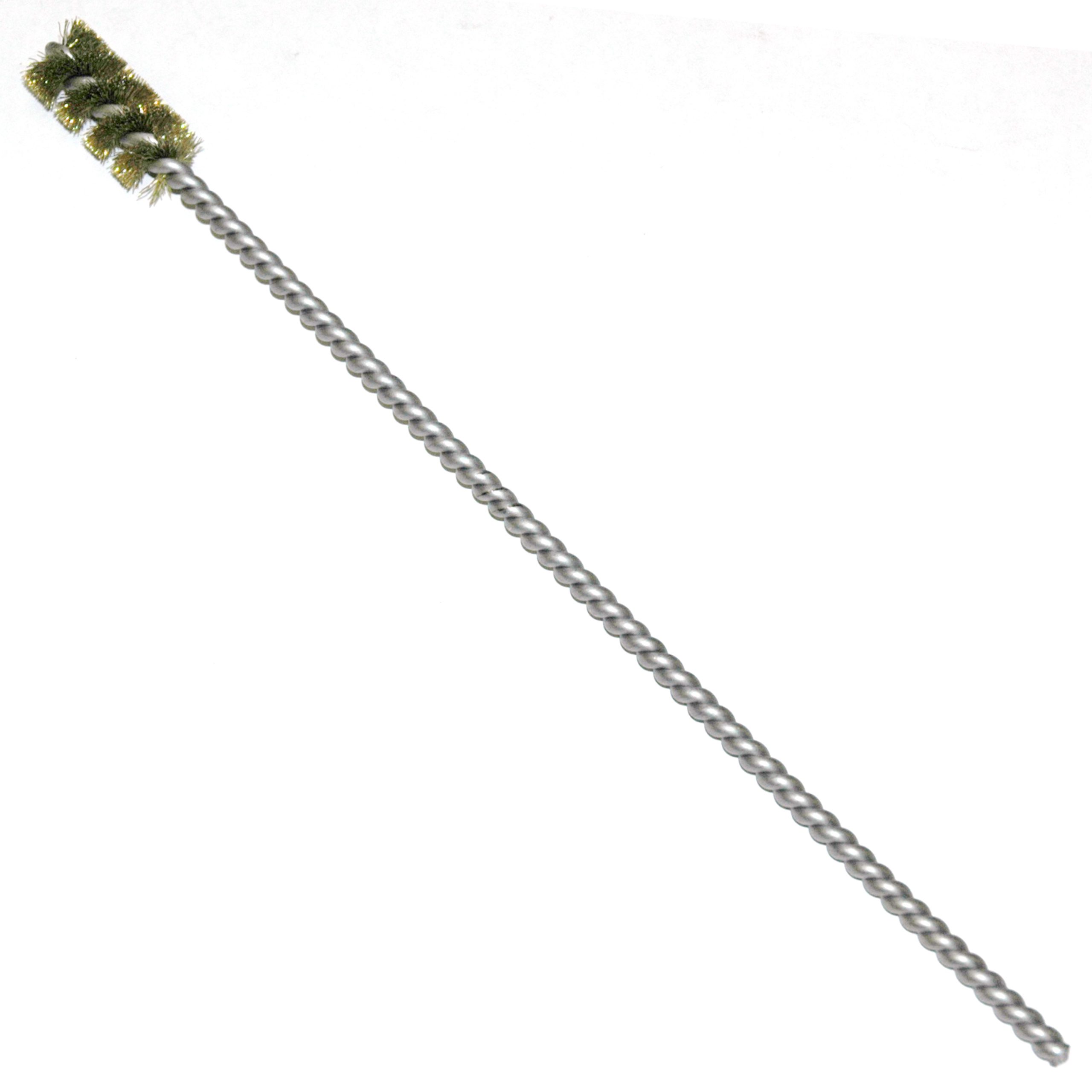 Brass Bristle, Power Driven (Single Spiral) Tube Brush, 3/4" Brush Diameter, 12" Length. - Image 1
