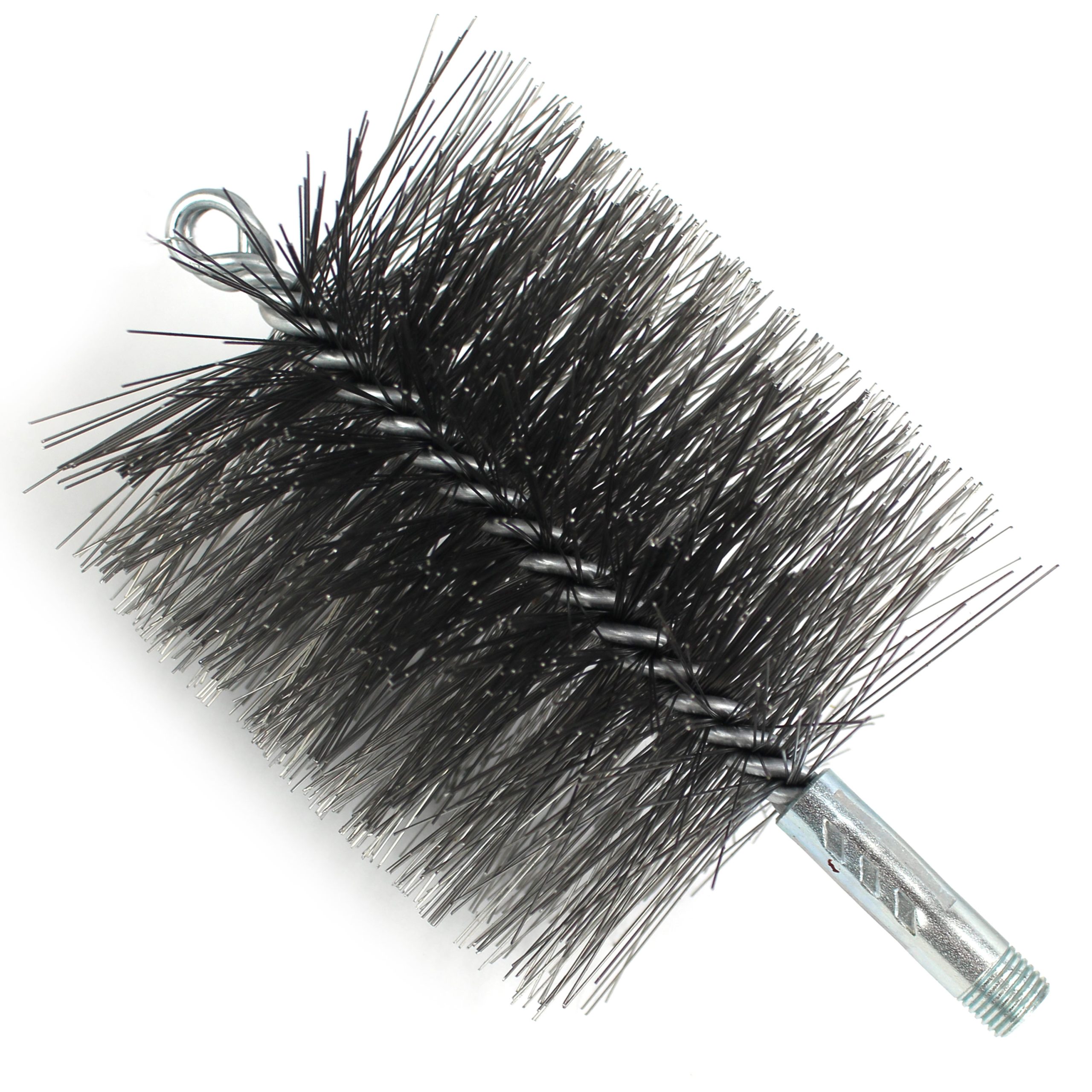 Brush, Heavy Duty Barrel, 115mm OD, High Carbon Steel, Double Stem And Spiral - Image 1
