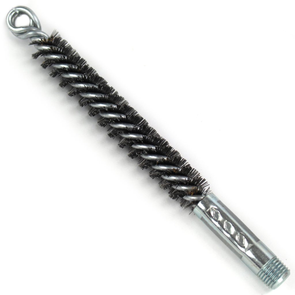 Brush, Heavy Duty Barrel, 18mm OD, High Carbon Steel, Double Stem And Spiral