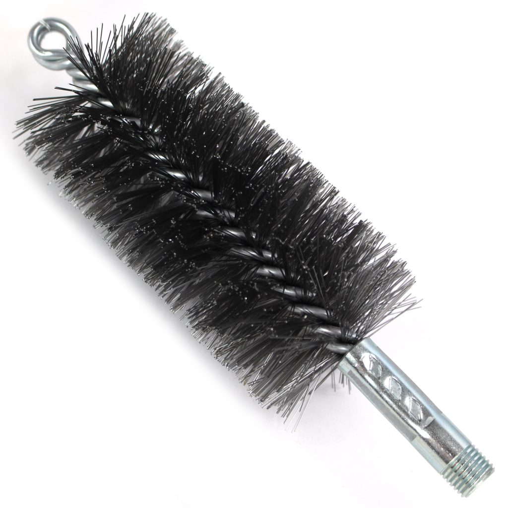 Brush, Heavy Duty Barrel, 60mm OD, High Carbon Steel, Double Stem And Spiral
