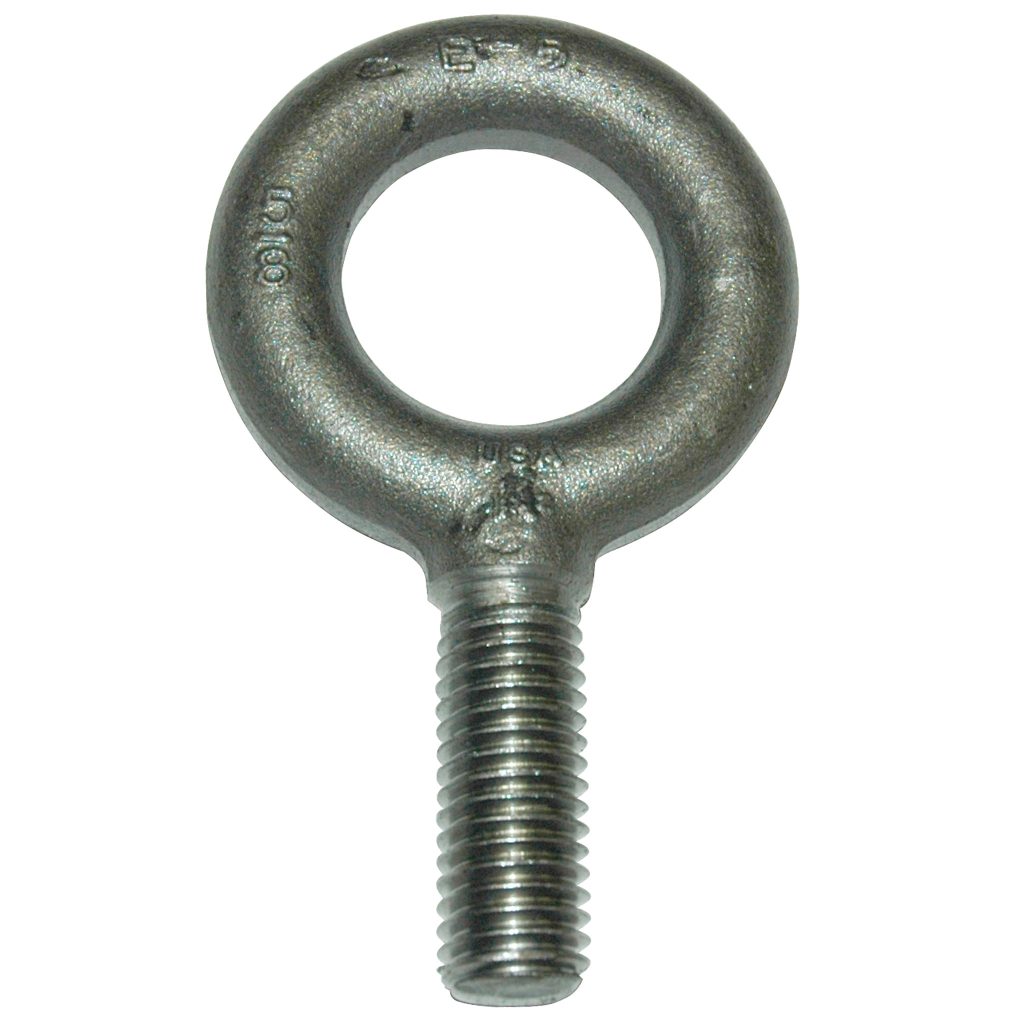 Eyebolt, 4,000 lb. Capacity, Standard, Non-Shouldered, Forged Steel, 5/8"-11 Thread Size