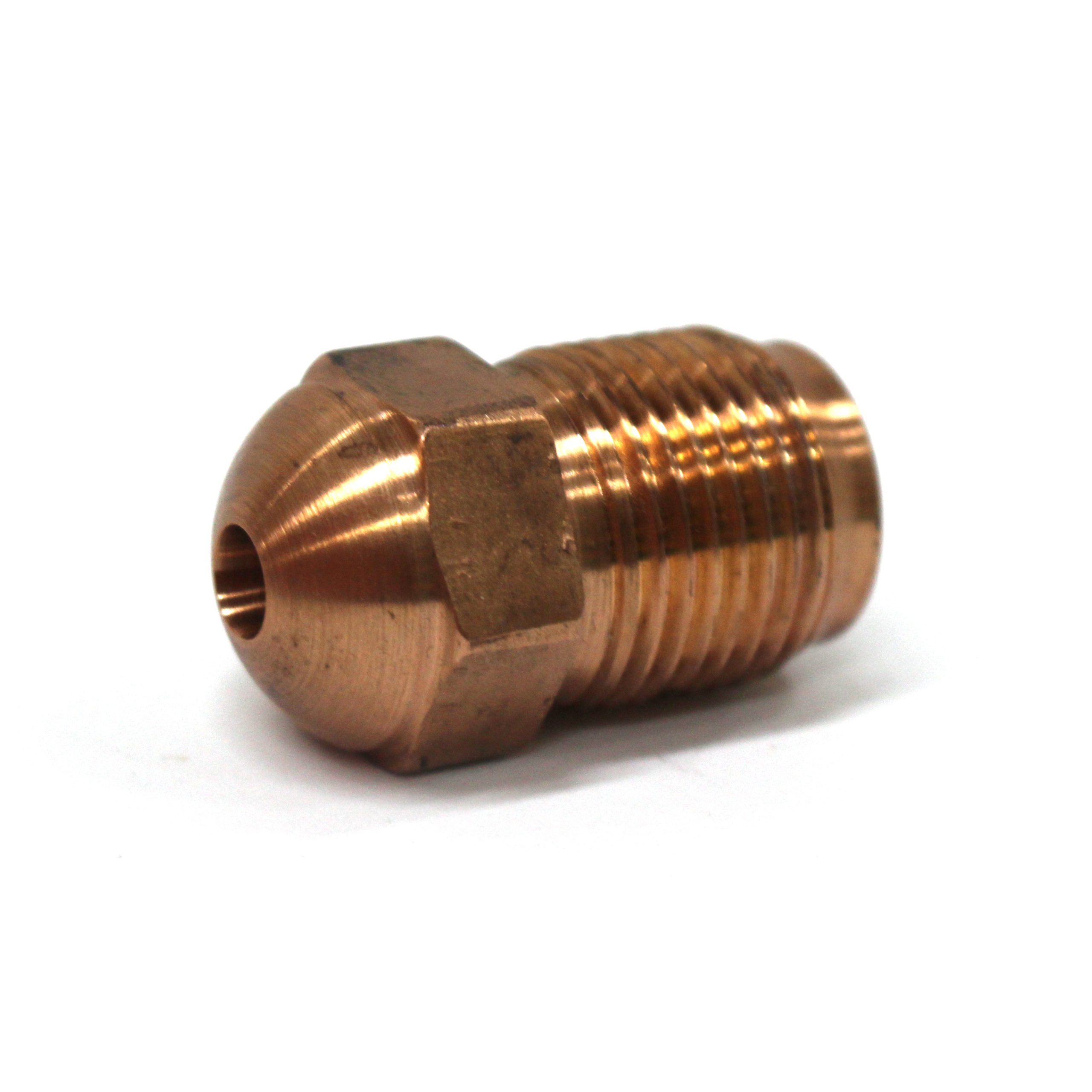 Nozzle Tip, GP, BeCu, 1-1/2" OAL, 7/8"-14 Thread, 1/2" Rear Opening, 1/2" Radius, 1/4" Orifice - Image 1