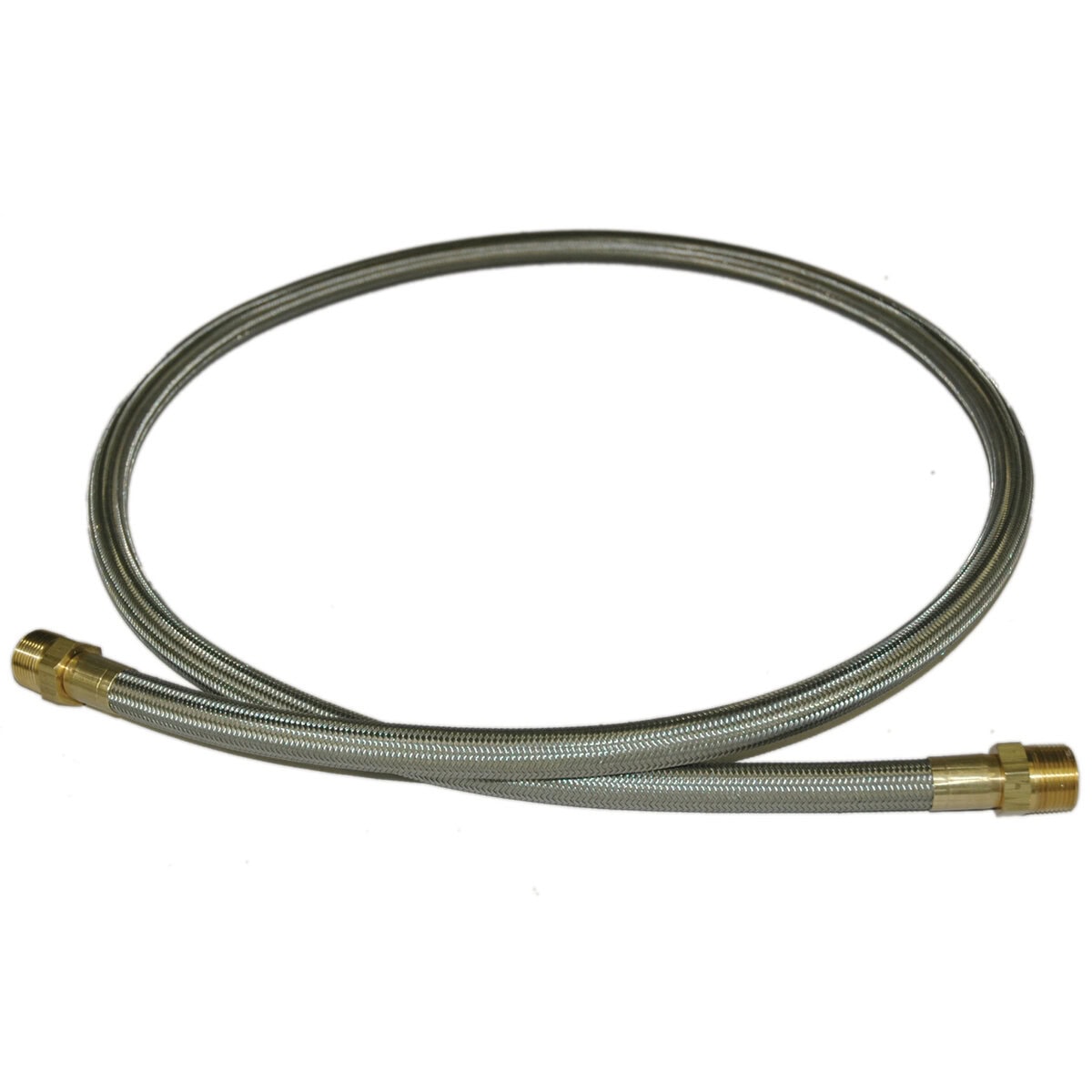 Hose, High Heat Resistant, PTFE, 6' Long, Swaged 3/4" Male NPT Fittings on Both Ends - Image 2