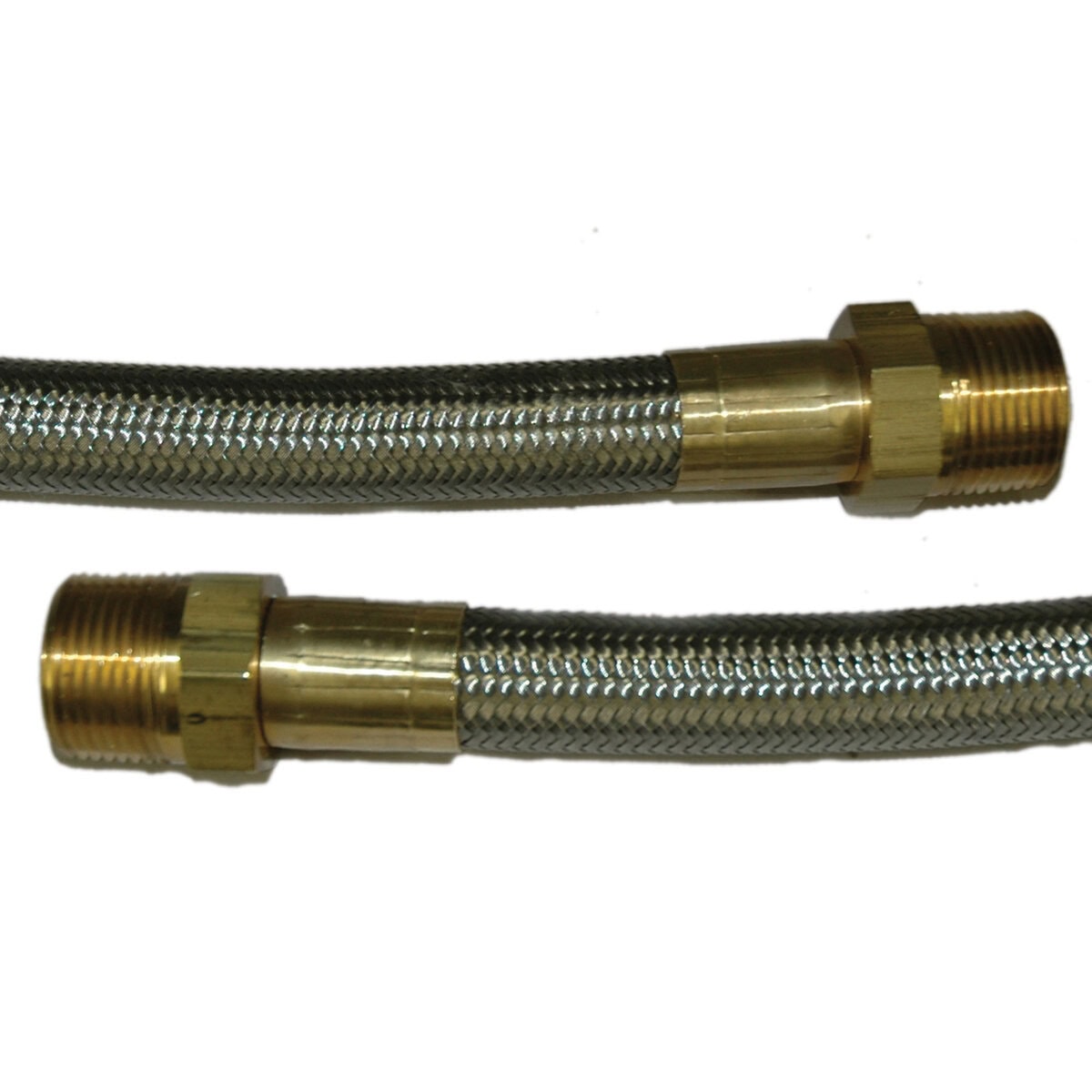 Hose, High Heat Resistant, PTFE, 8' Long, Swaged 3/4" Male NPT Fittings on Both Ends - Image 1