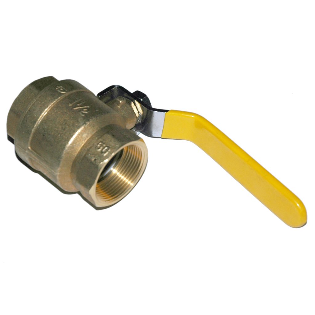Ball Valve, 1-1/2", Female NPT, Full Port, Brass, Certified