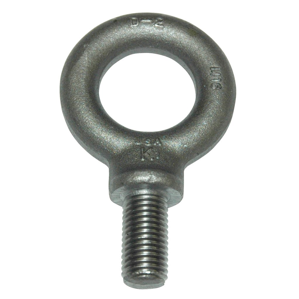 Eyebolt, 1,600 kg (3,527 lb.) Capacity, Metric, Shouldered, Forged Steel, M16x2.0 Thread Size
