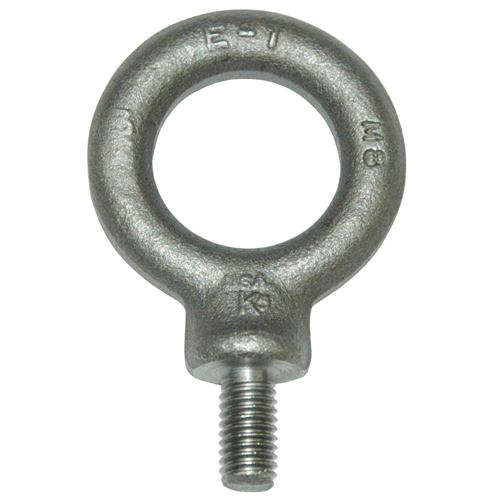 Eyebolt, 500 kg (1,102 lb.) Capacity, Metric, Shouldered, Forged Steel, M8x1.25Thread Size