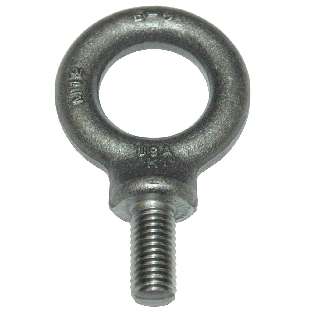 Eyebolt, 1,030 kg (2,270 lb.) Capacity, Metric, Shouldered, Forged Steel, M12x1.75 Thread Size