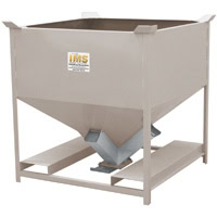 Mobile Storage Hopper, Heavy Duty 30 cu ft, 45° Hopper Slope, with Vacuum Ports
